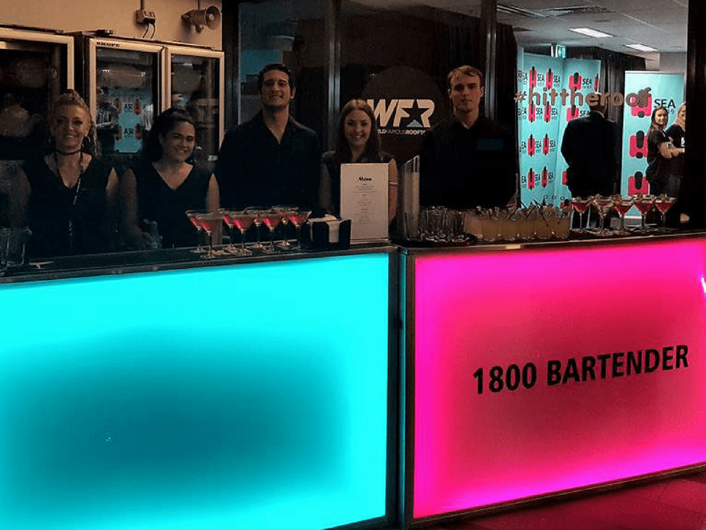 light up mobile bar hire from 1800bartenders on the Gold Coast